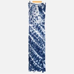 YOUNG FABULOUS & BROKE Tie Dye Strapless Maxi Dress - Blue - Size S